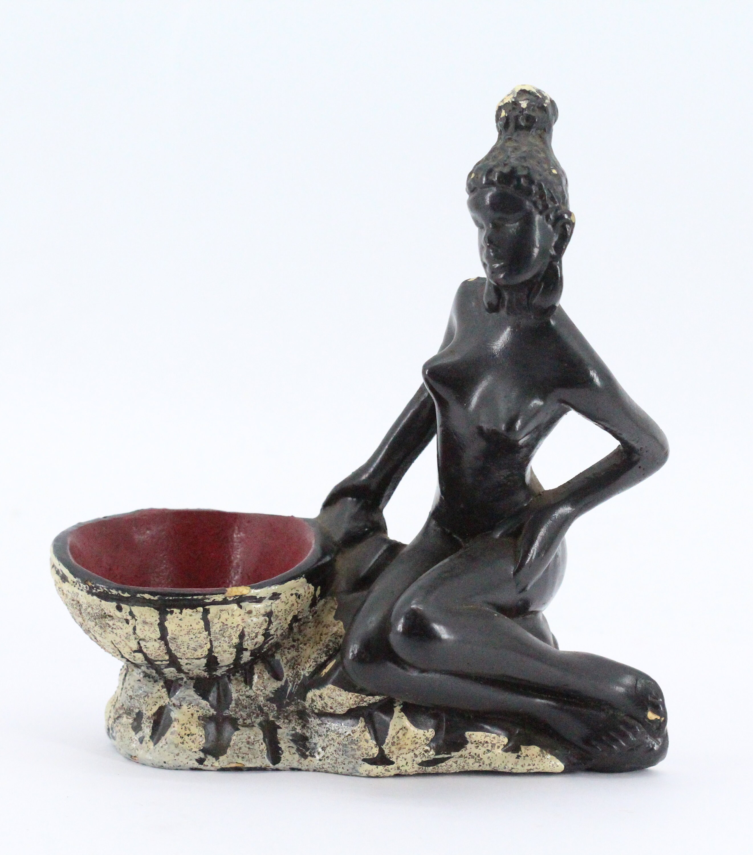 Rare Vide Poche Statue Africaine Ancienne