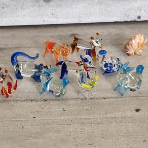 QFkris Figurine Hippocampe En Verre Soufflé Bleu Fait Main - Sculpture Décorative Animalière