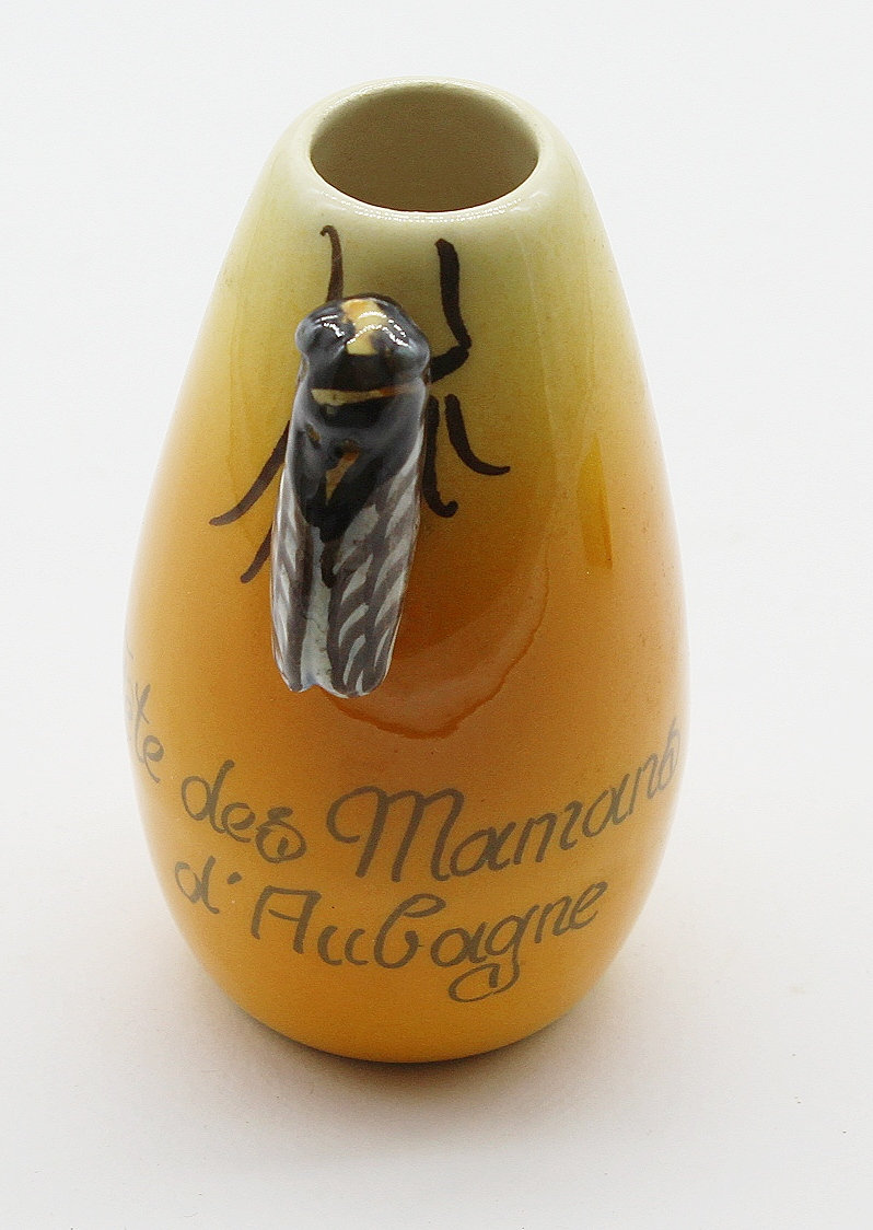 Ancien Petit Vase Cigale en Céramique Fête Des Mères
