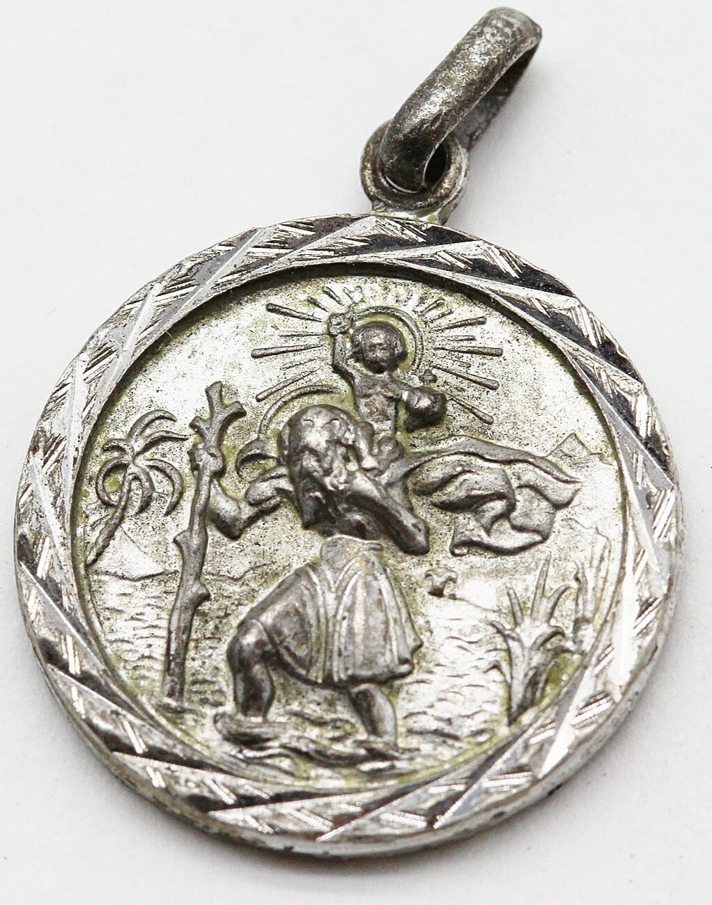 Medaille Saint Christophe en Argent Ancienne