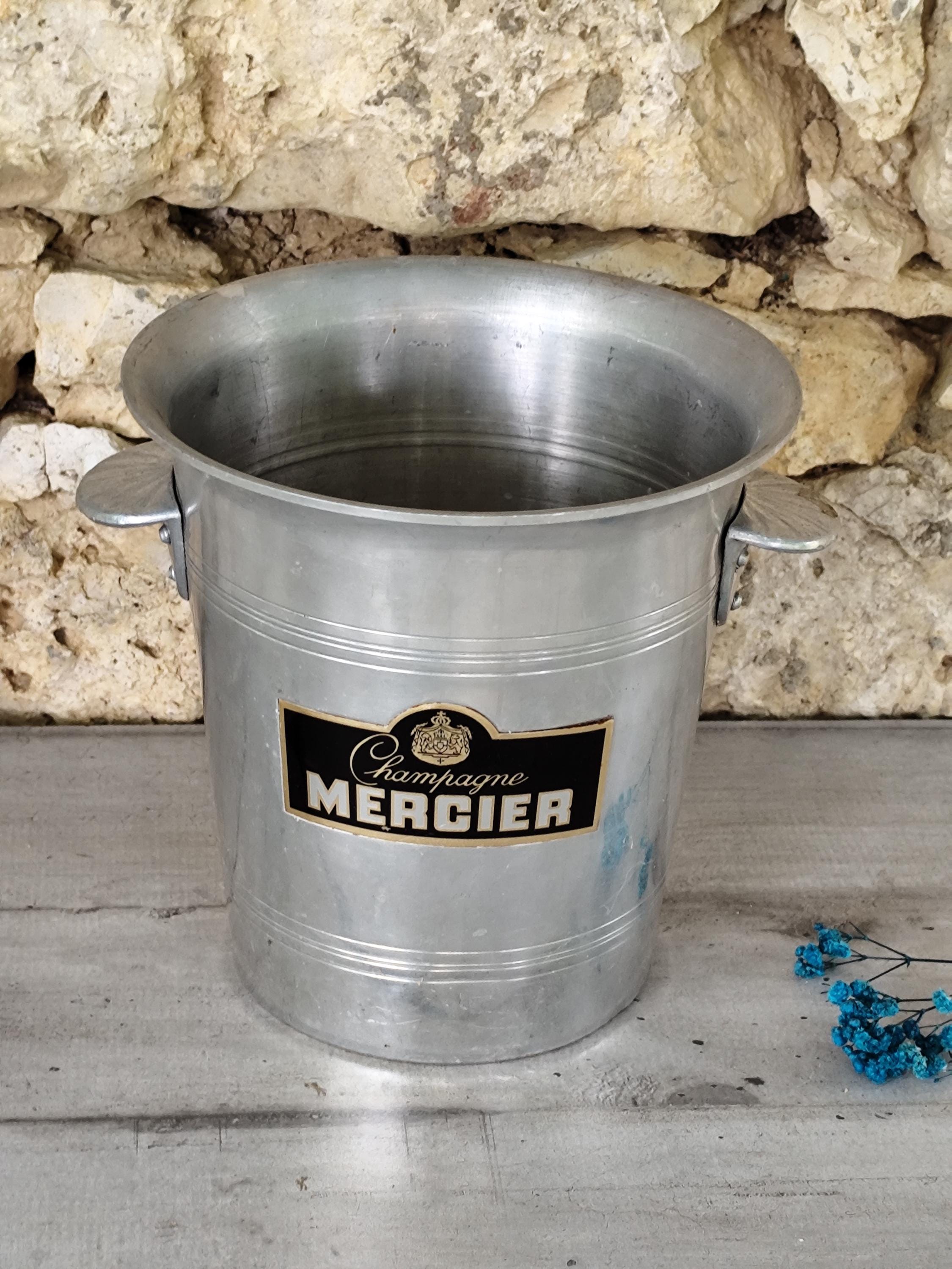 Seau à champagne Mercier en aluminium signé Argit