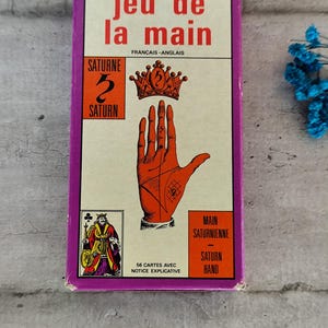 希少なグリモーのジュ・ド・ラ・マンカード、手相占いカード、1969年頃のヴィンテージ、コレクターズアイテム、非常に希少なタロットデッキ