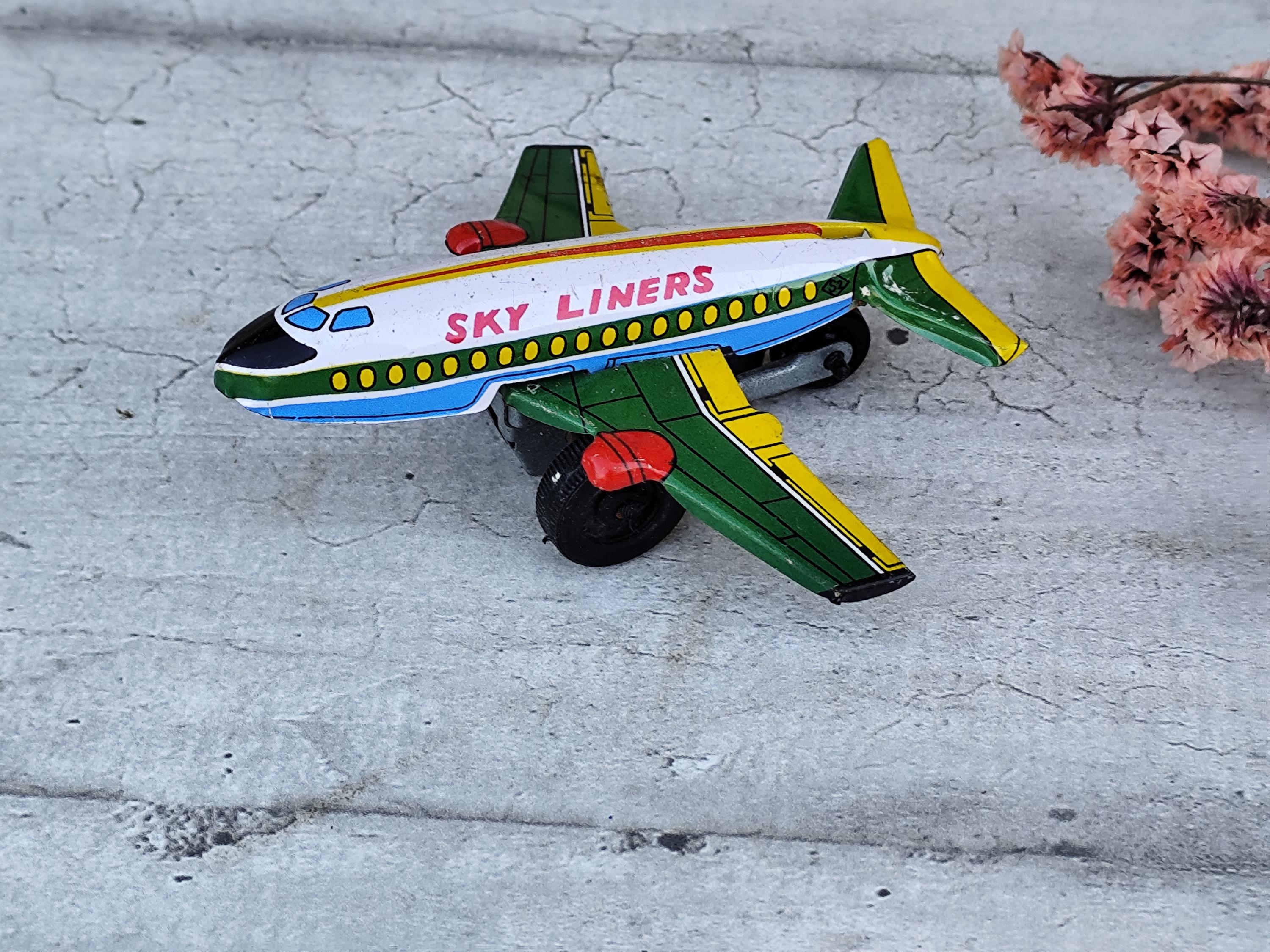 Vintage Tin Plane Toy Sky Liners - Etsy