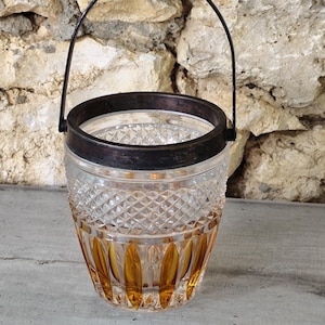 vintage orange glass ice bucket