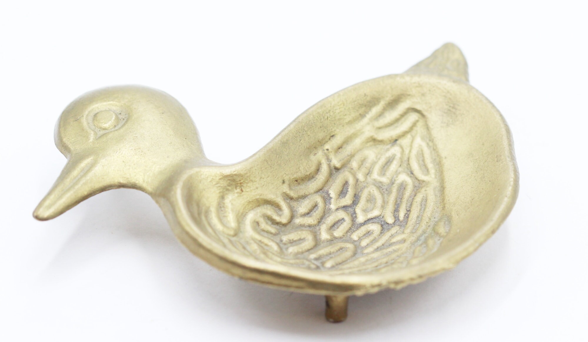 Ancien Vide Poche Canard Laiton