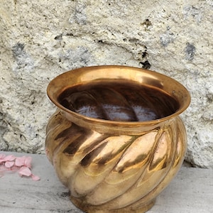 Large copper vase planter