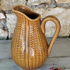 Antique ceramic corn grain pitcher