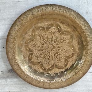 vintage brass moroccan tray
