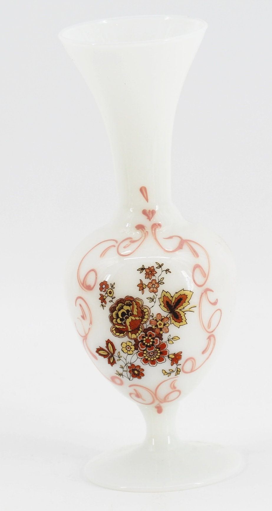 Rare Vase Vintage en Opaline Blanc