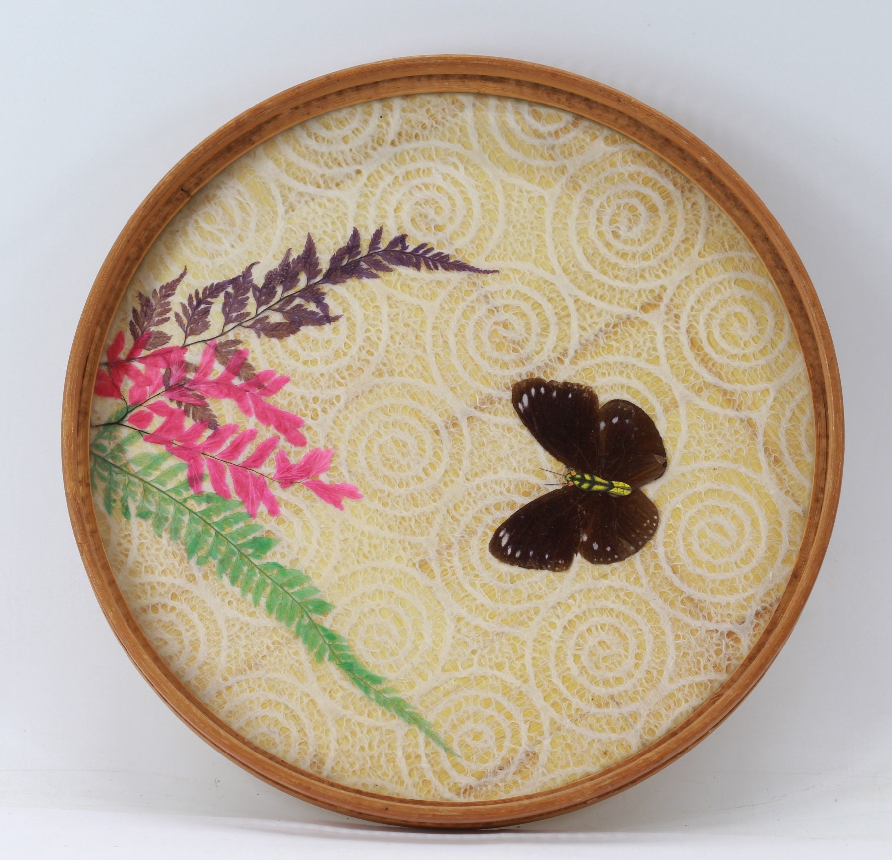 Ancien Plateau Papillon en Bambou