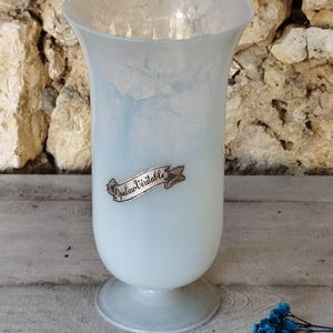 Rare Large vintage vase in white opaline