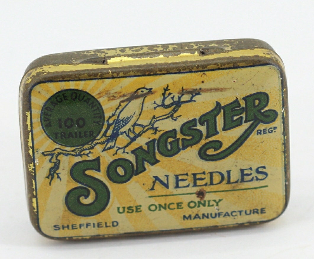 Rare Boîte à Aiguilles Pour Gramophone Sheffield