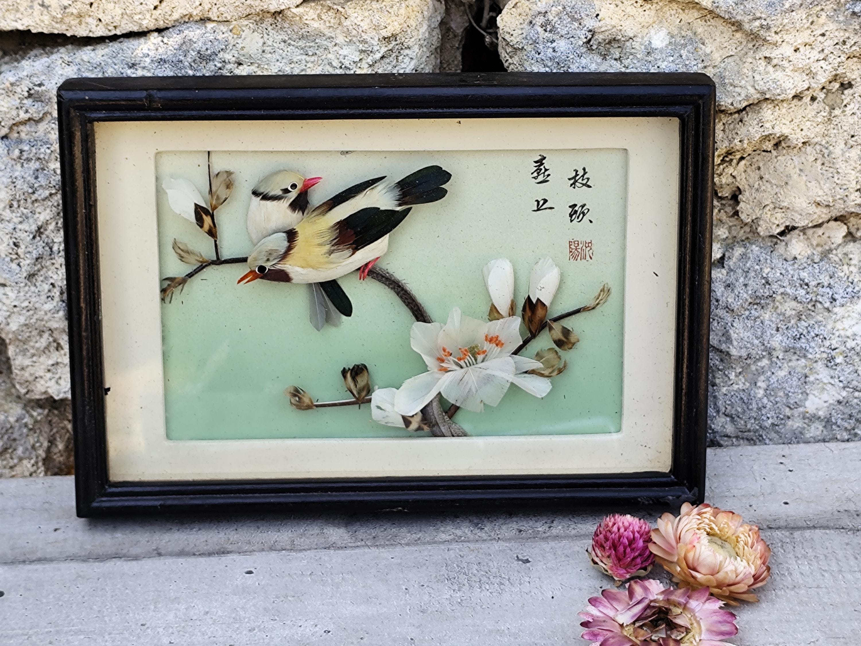 鶏の絵画 木製フレーム付き　アンティーク 鶏の絵画 木製フレーム付き アンティーク