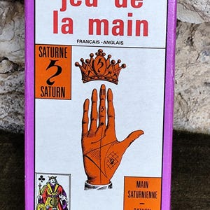 Cartas raras de Grimaud Jeu de la Main, cartas de adivinhação de quiromancia, c. Vintage 1969, item de colecionador, baralho de tarô muito raro