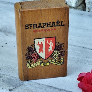 rare ancienne boîte à cartes publicitaire saint  Raphaël quinquina, vintage bistrot français