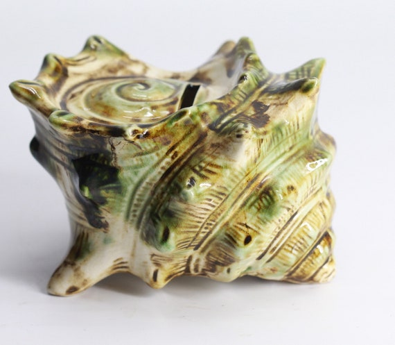 Antique Ceramic Shell Piggy Bank Etsy