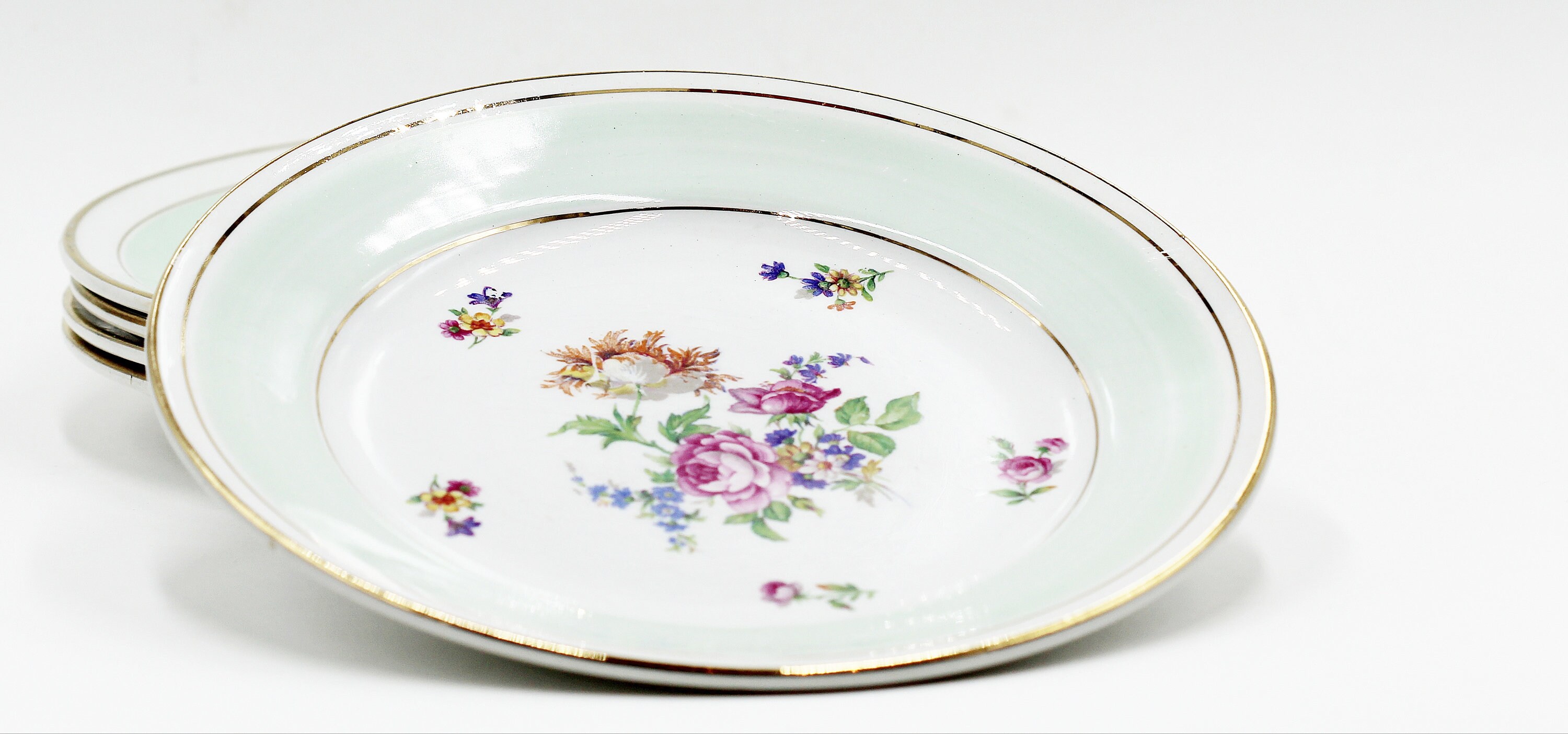 Lot de 5 Assiettes à Dessert Anciennes L'amandinoise