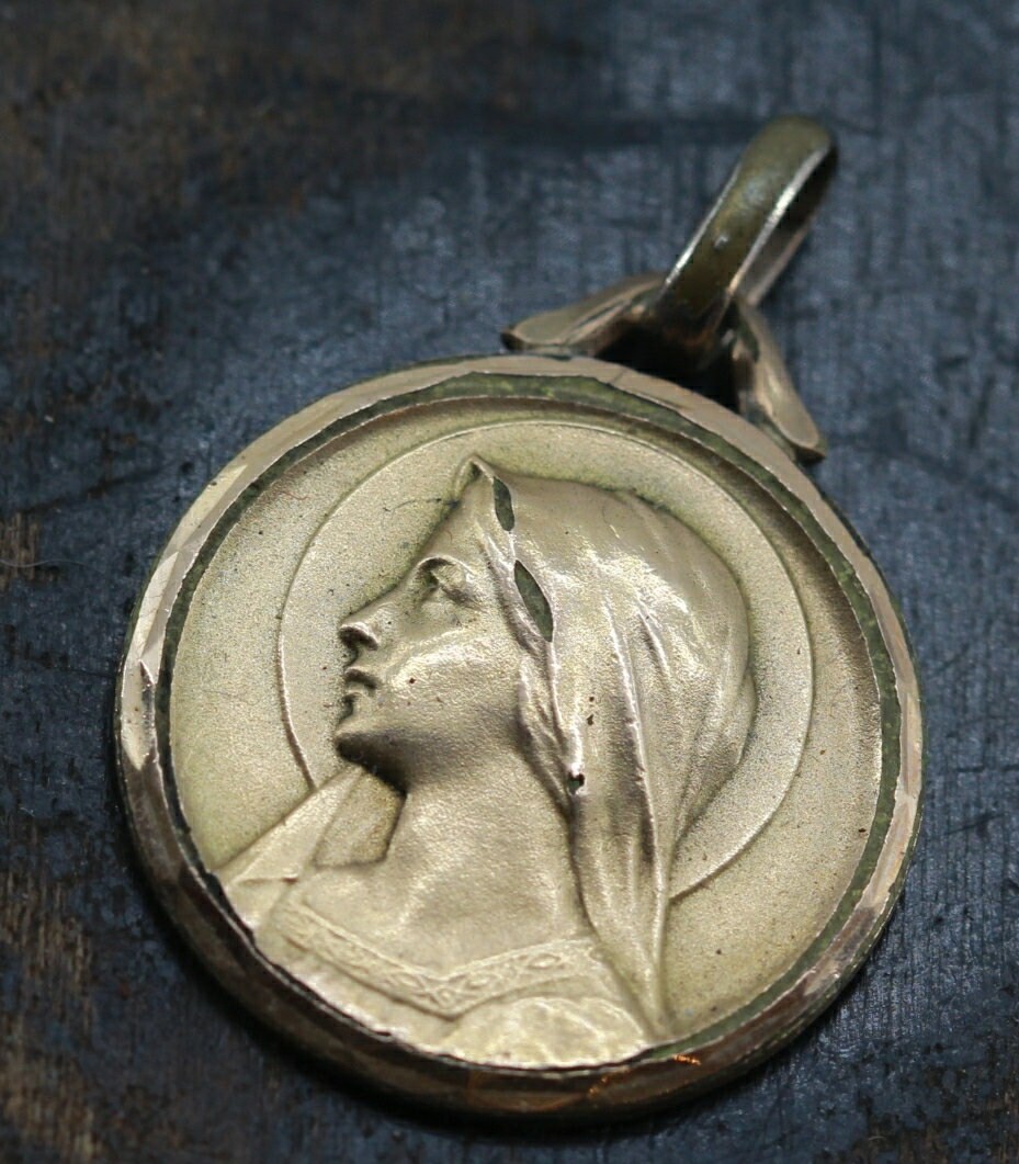 Ancienne Médaille Vierge Marie Dorée