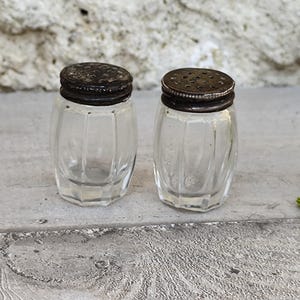 Mini-Salz- und Pfefferstreuer-Set aus Glas