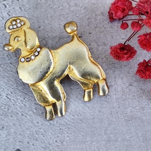 Vintage rhinestone poodle brooch