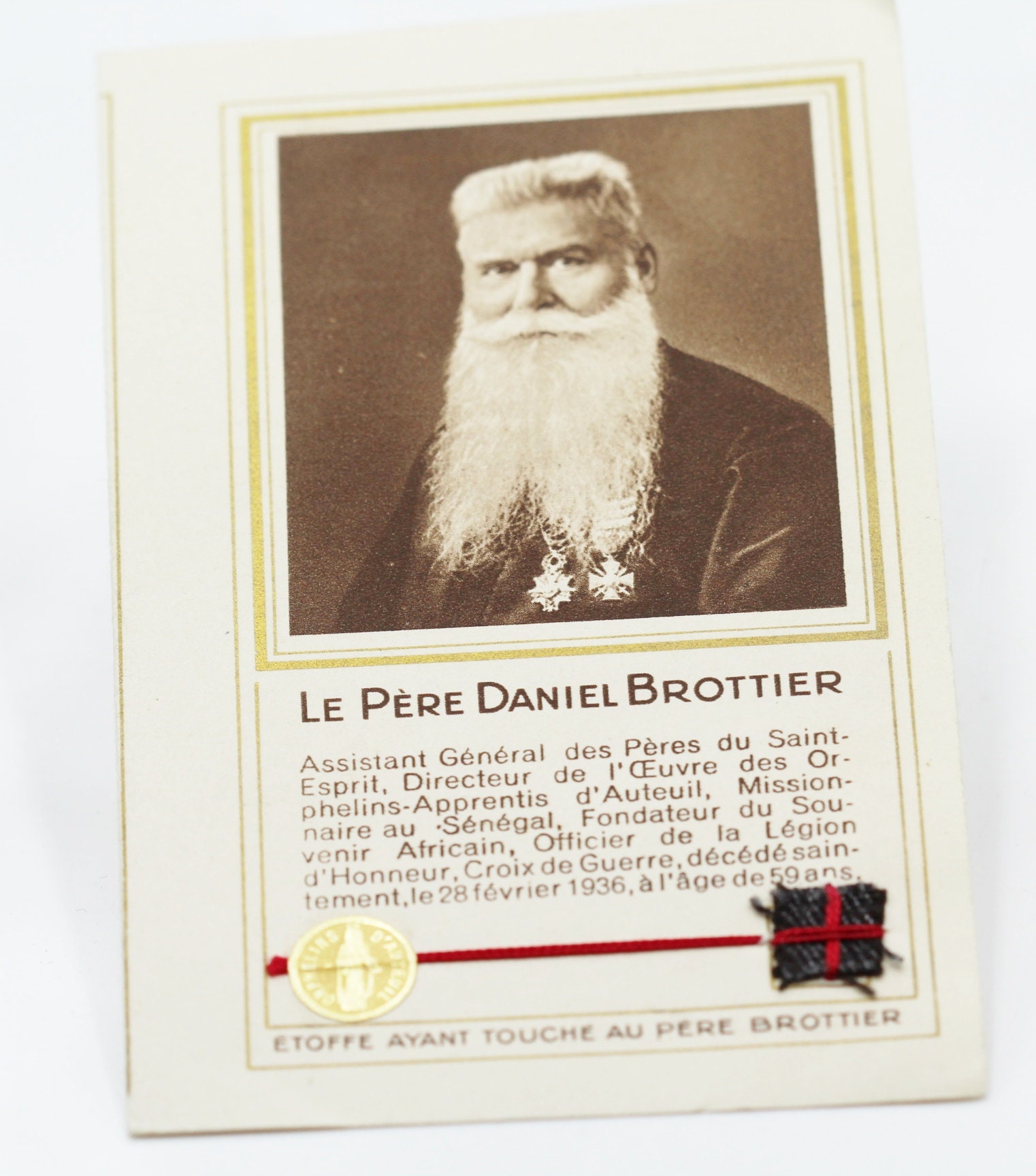 Rare Relique Du Père Brottier