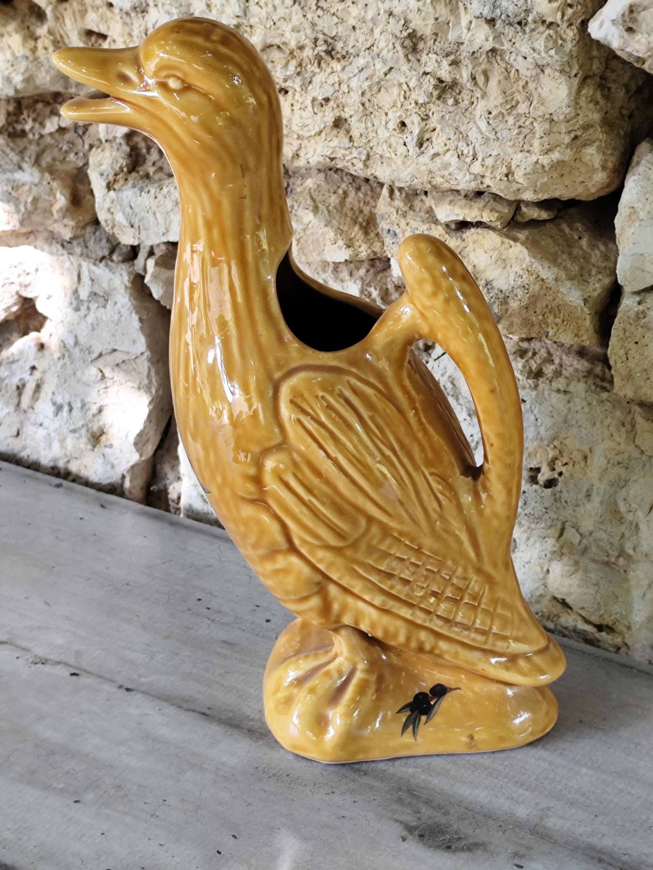 Pichet canard barbotine faïence - Arts de la table