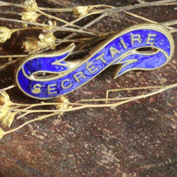 secretary enamel brooch