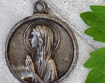 Virgin mary  lourdes medal