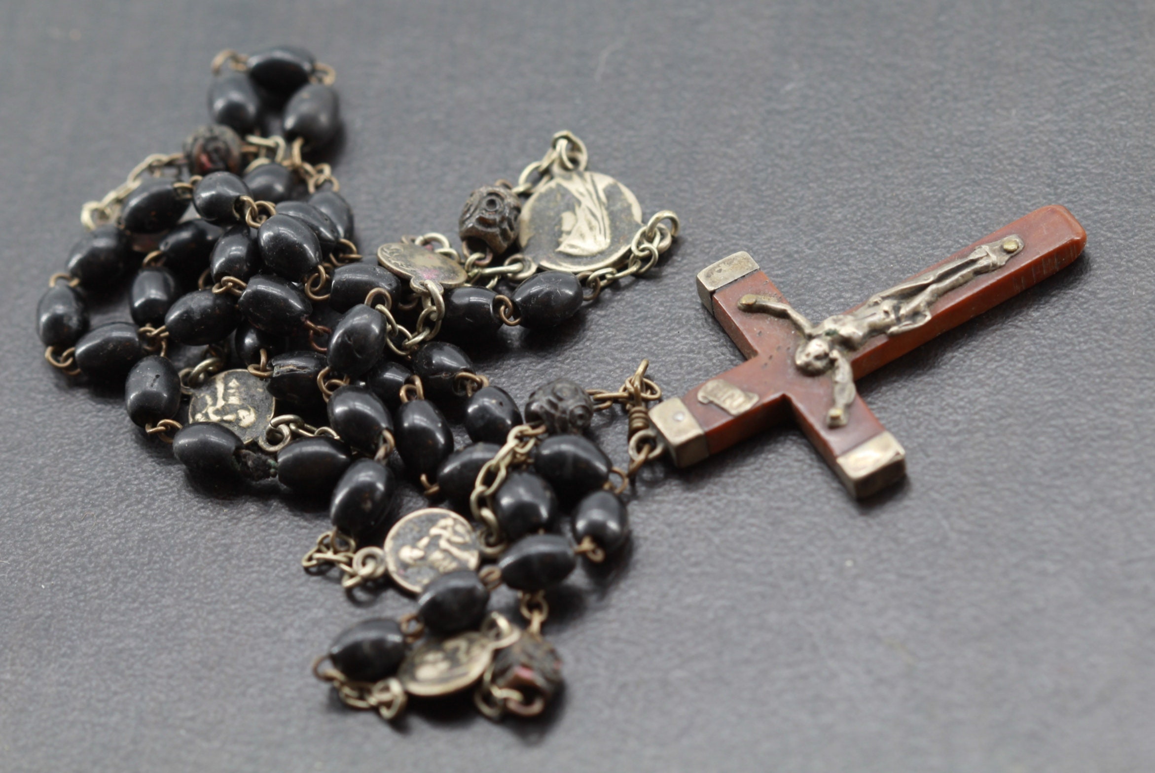 Ancien Chapelet Vierge Marie, Jésus Christ, Saint Christophe