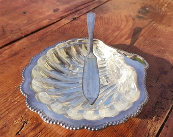 vintage shell butter dish