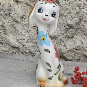 rare dog ceramic statue