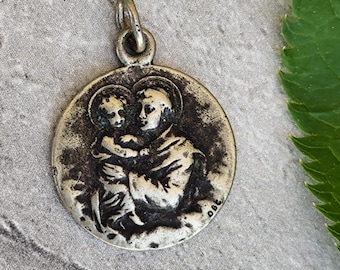 Medalla religiosa antigua de San Antonio de Padua