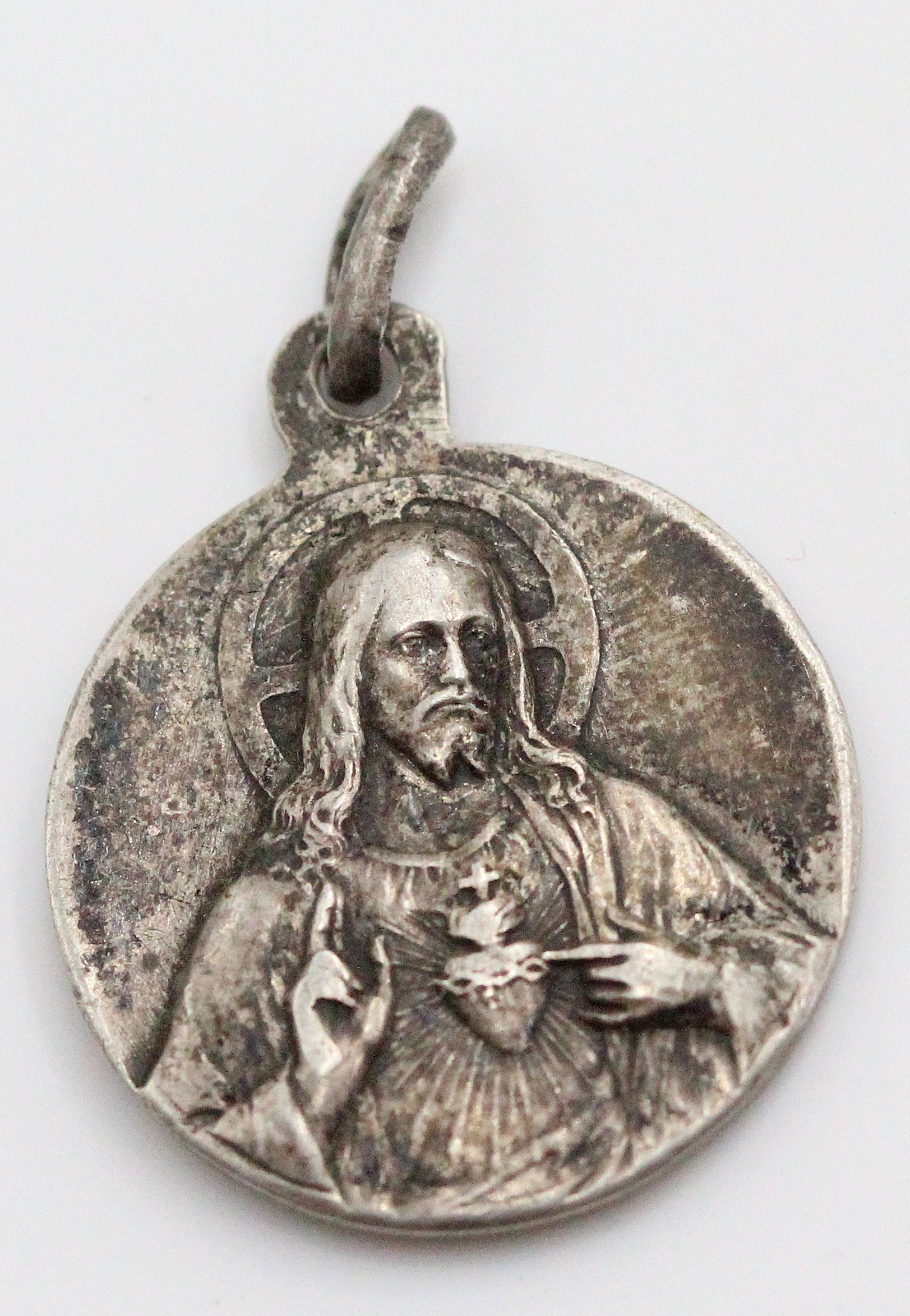 Rare Ancienne Medaille Religieuse Jésus Christ et Sainte Thérèse