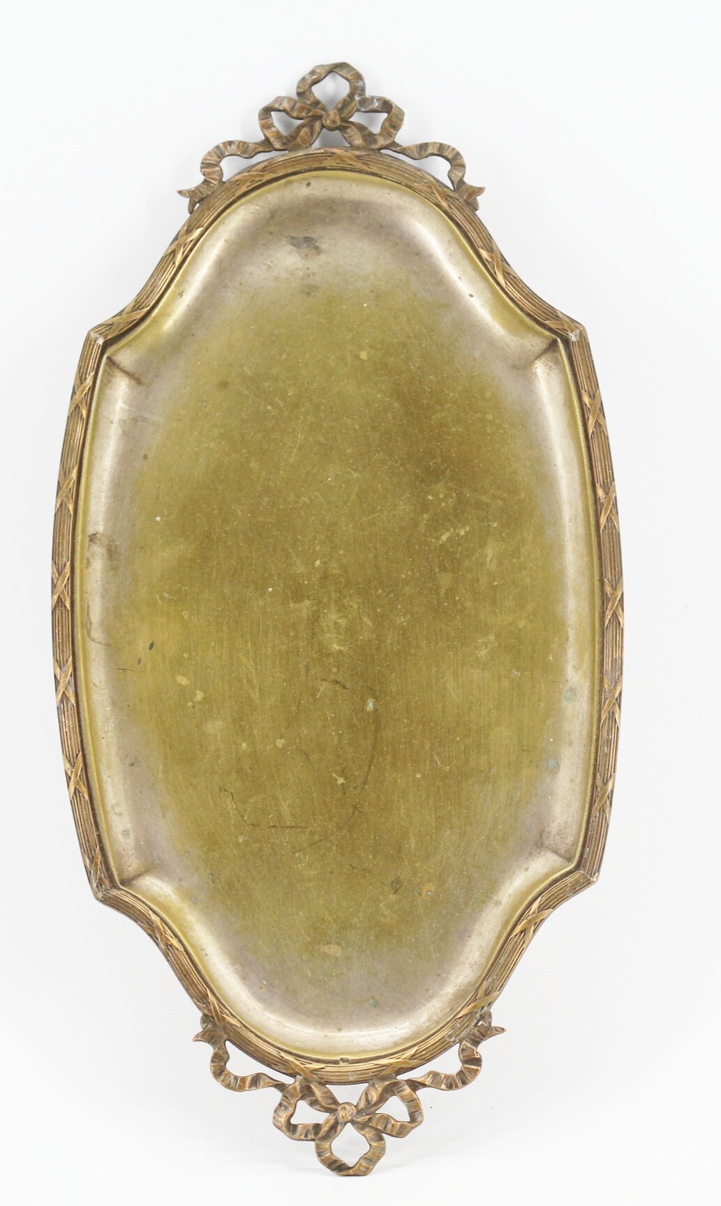 Ancien Plateau en Laiton Style Louis Xvi