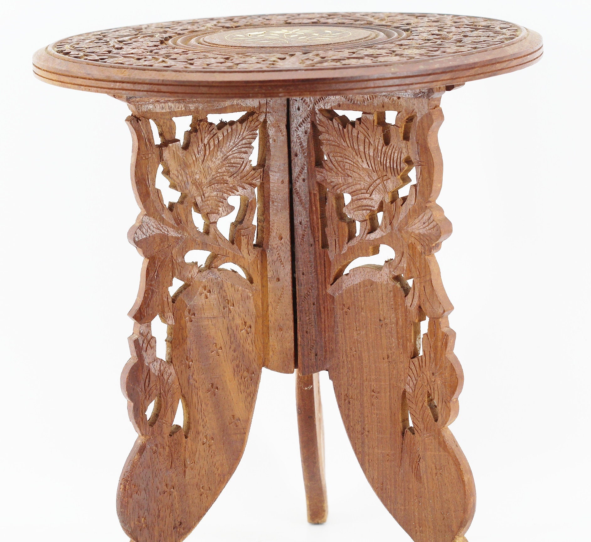 Ancienne Petite Table en Bois Indienne