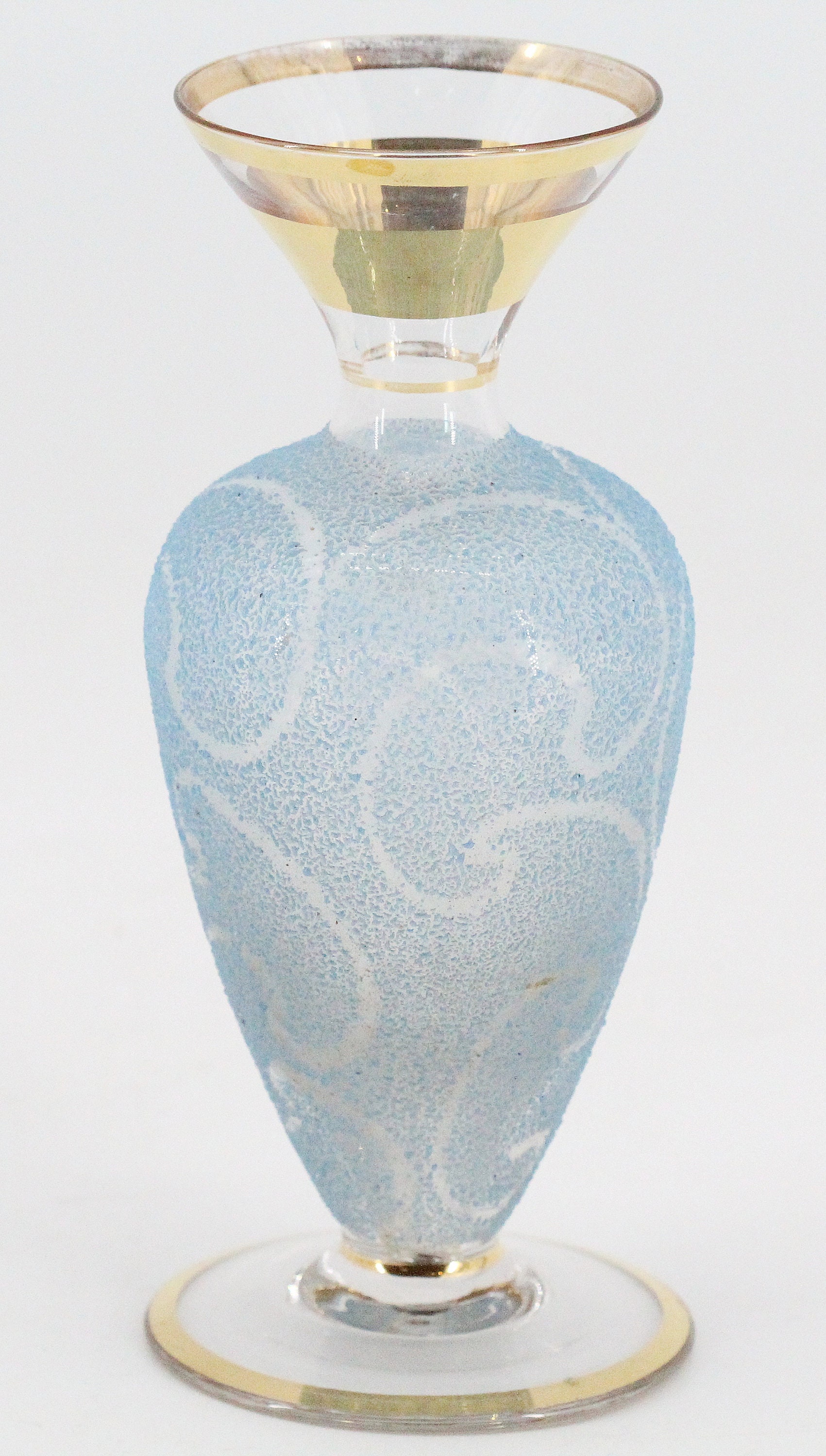 Ancien Vase en Verre Bleu