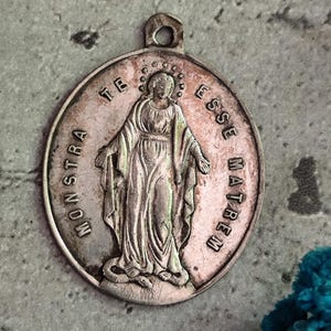 rare Virgin mary medal
