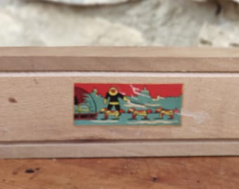 rare eskimo wooden pencil case