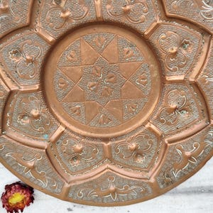 vintage brass moroccan tray