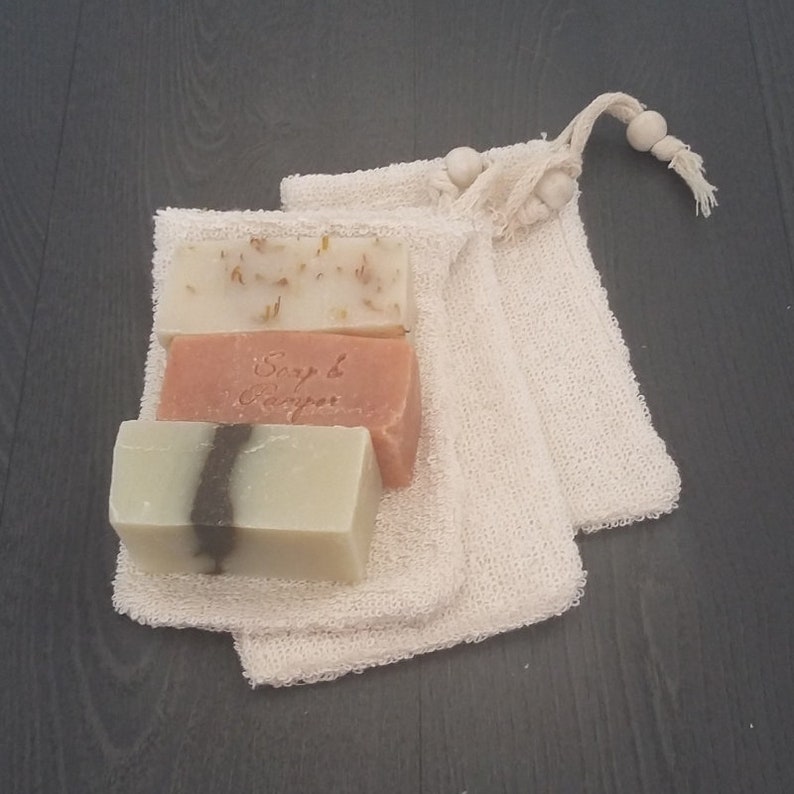Exfoliating Soap Saver Bag With Soap. an Eco Friendly Soap Etsy UK