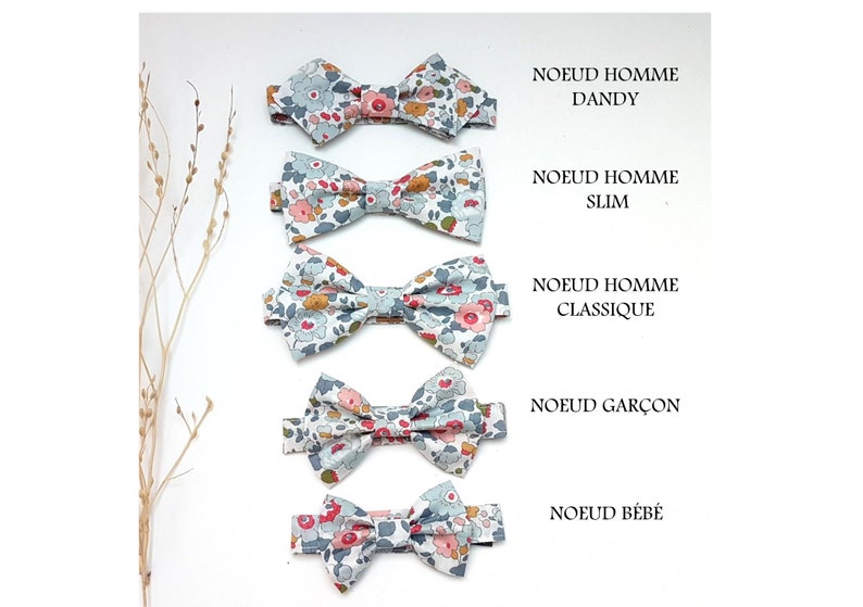 Bretelles, Noeud Papillon liberty, cravate, pochette, barrette, bracelets,bandeau... personnalisables, Réglables, sur mesure image 2