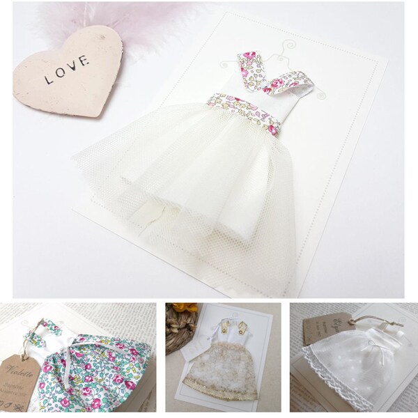 Faire part naissance, baptême , personnalisable, original, La petite Robe avec jupon froncé