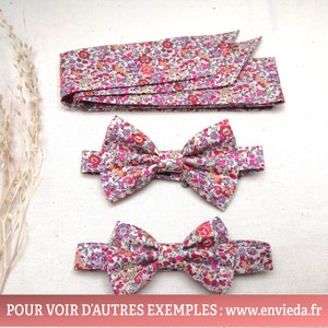 Bretelles, Noeud Papillon liberty, cravate, pochette, barrette, bracelets,bandeau... personnalisables, Réglables, sur mesure image 9