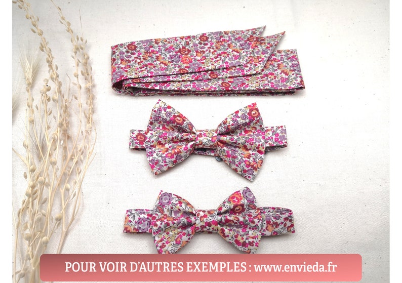 Bretelles, Noeud Papillon liberty, cravate, pochette, barrette, bracelets,bandeau... personnalisables, Réglables, sur mesure image 9