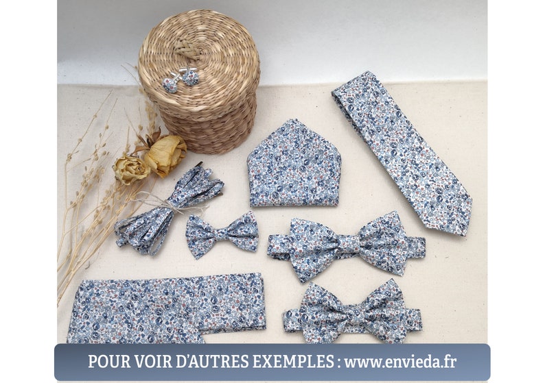 Bretelles, Noeud Papillon liberty, cravate, pochette, barrette, bracelets,bandeau... personnalisables, Réglables, sur mesure image 7