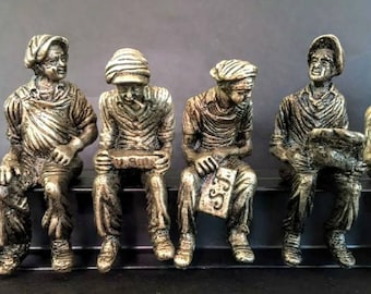 5 inch Bronze Lunch on top of a Skyscraper Sculptures