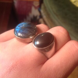 Sterling Silver & Hematite Ring Size 9 1/2 image 2