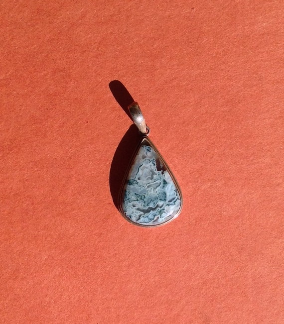 Sterling Silver Moss Agate Pendant