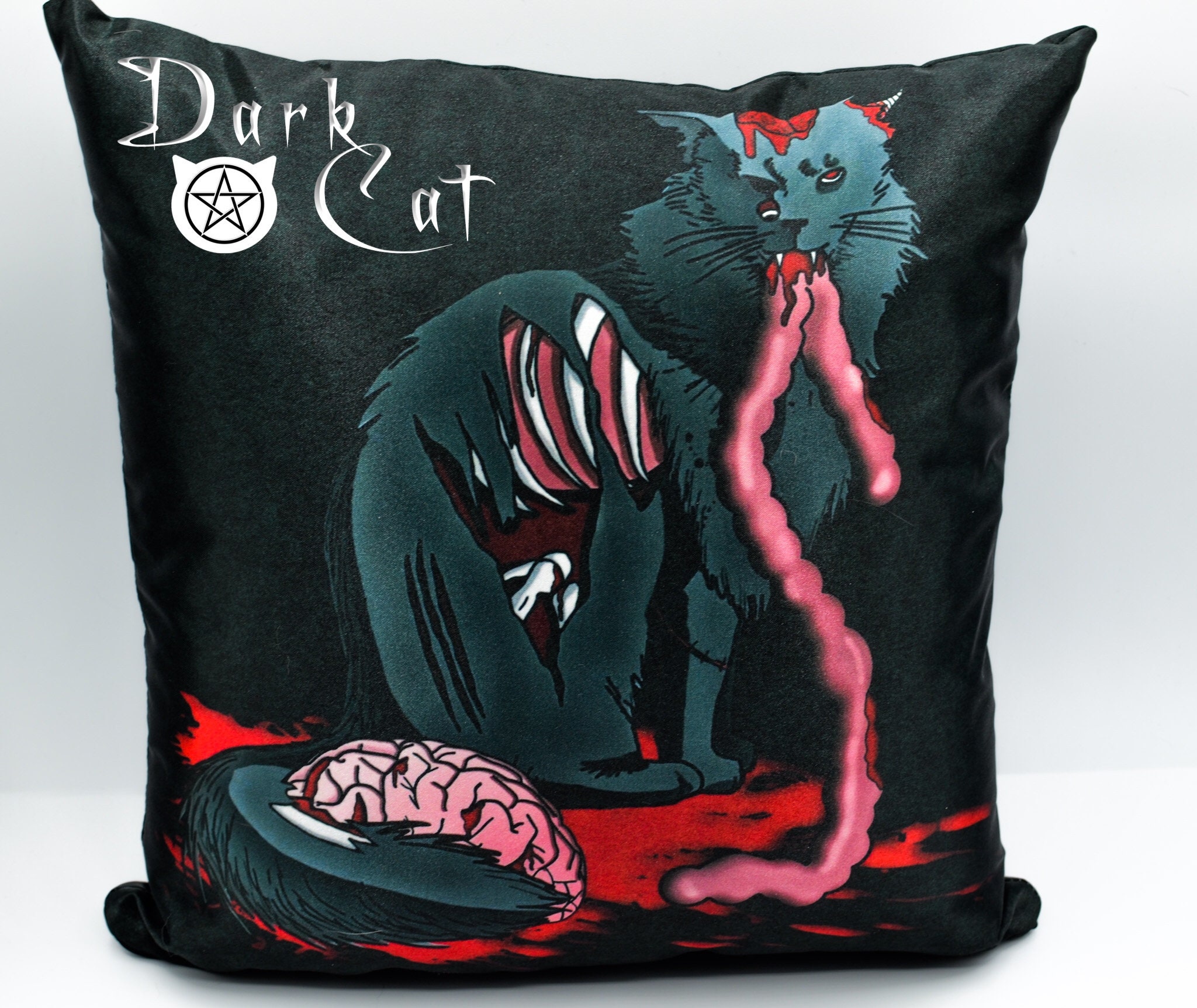 Coussin Chat Zombie Satin