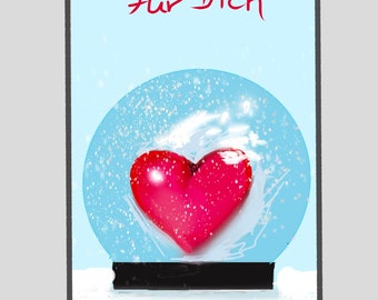 Bild Herz in Glaskugel, Hintergrund,Wallpaper,Smartphone,ecard,Valentinstag